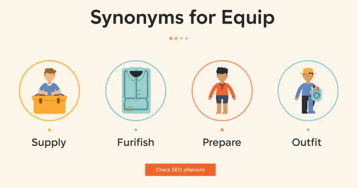 Synonyms for Equip