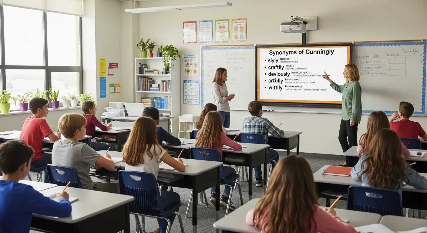 Synonyms of Cunningly