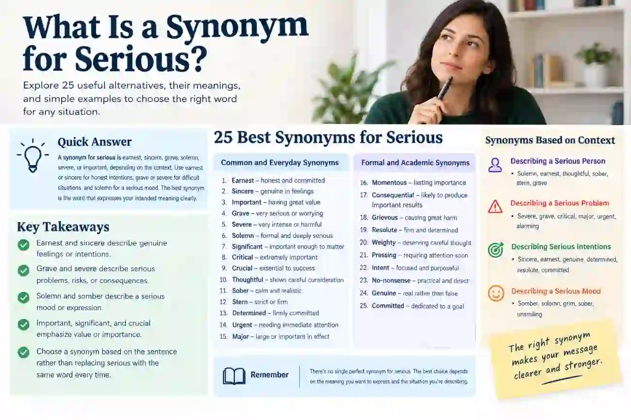 what is a synonym for serious