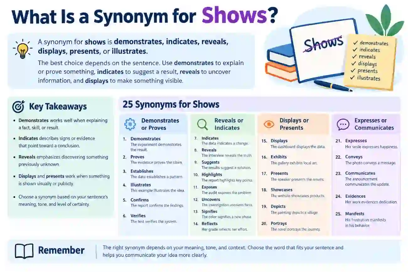 what is a synonym for shows